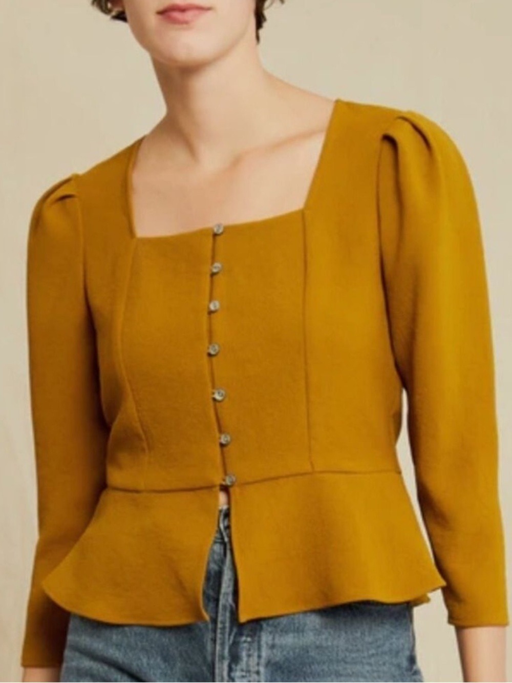 Amour Vert Chartreuse Nadja Upcycled Blouse - Size XS